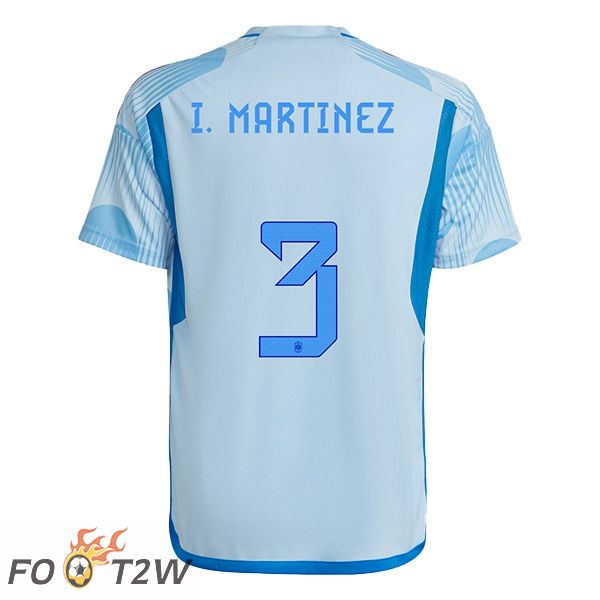 Maillots Equipe De Espagne (I. MARTINEZ 3) Exterieur Bleu Blanc Coupe du monde 2022