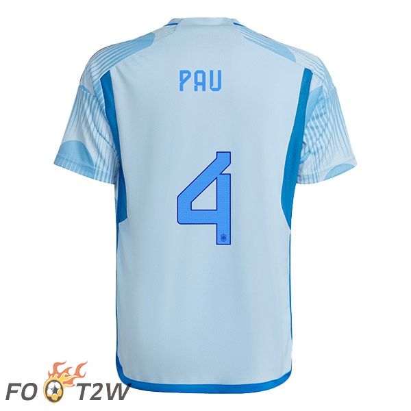 Maillots Equipe De Espagne (PAU 4) Exterieur Bleu Blanc Coupe du monde 2022