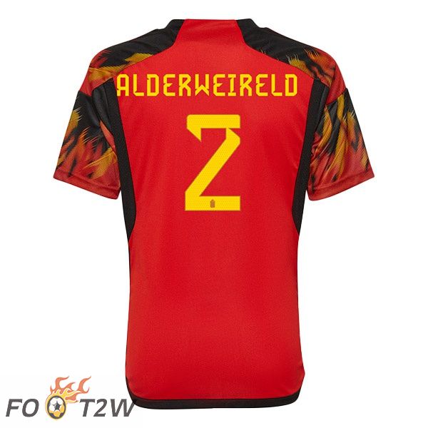 Maillots Equipe De Belgique (ALDERWEIRELD 2) Domicile Rouge Coupe du monde 2022