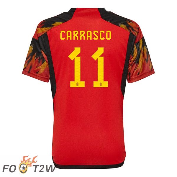 Maillots Equipe De Belgique (CARRASCO 11) Domicile Rouge Coupe du monde 2022