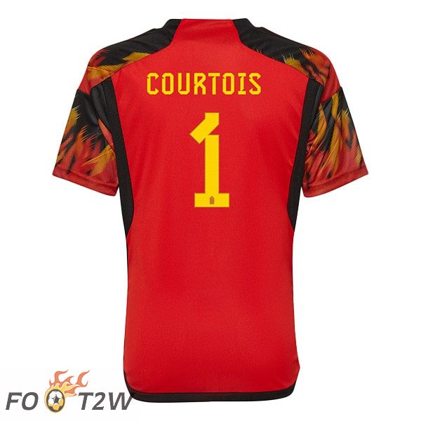 Maillots Equipe De Belgique (COURTOIS 1) Domicile Rouge Coupe du monde 2022