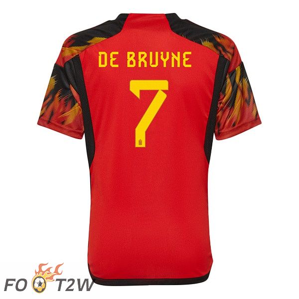 Maillots Equipe De Belgique (DE BRUYNE 7) Domicile Rouge Coupe du monde 2022