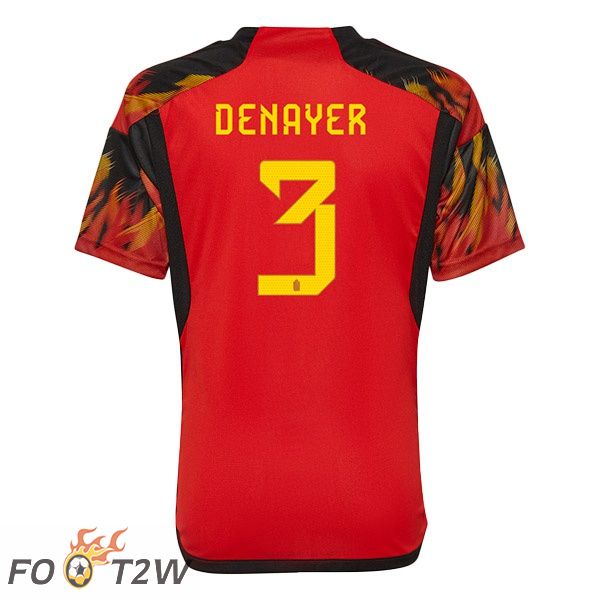 Maillots Equipe De Belgique (DENAYER 3) Domicile Rouge Coupe du monde 2022