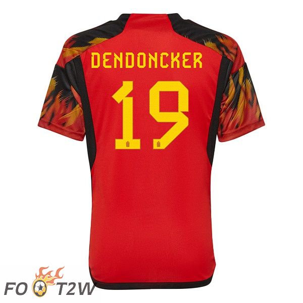 Maillots Equipe De Belgique (DENDONCKER 19) Domicile Rouge Coupe du monde 2022