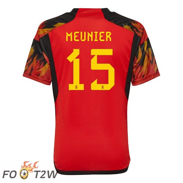 Maillots Equipe De Belgique (MEUNIER 15) Domicile Rouge Coupe du monde 2022