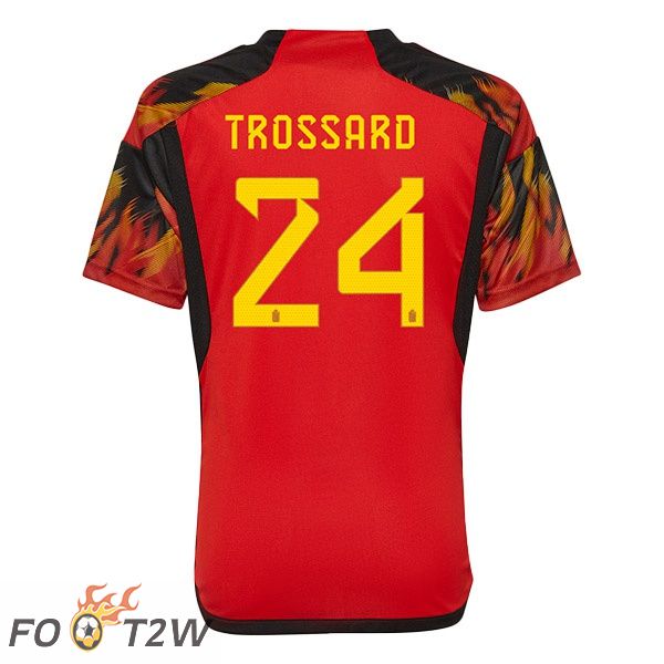 Maillots Equipe De Belgique (TROSSARD 24) Domicile Rouge Coupe du monde 2022