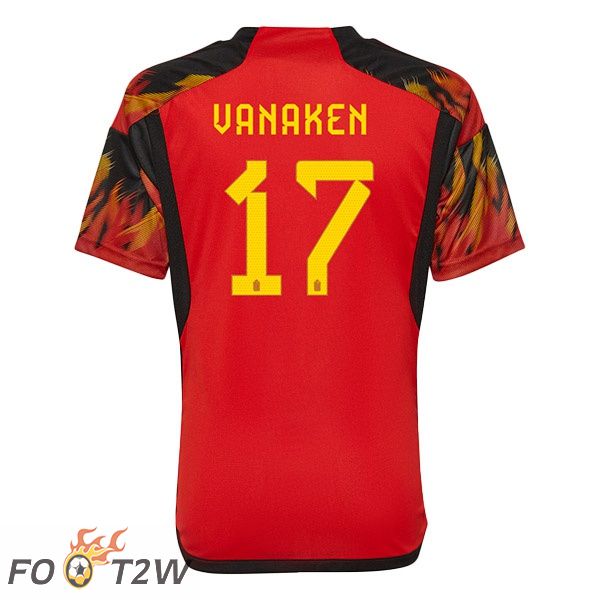 Maillots Equipe De Belgique (VANAKEN 17) Domicile Rouge Coupe du monde 2022