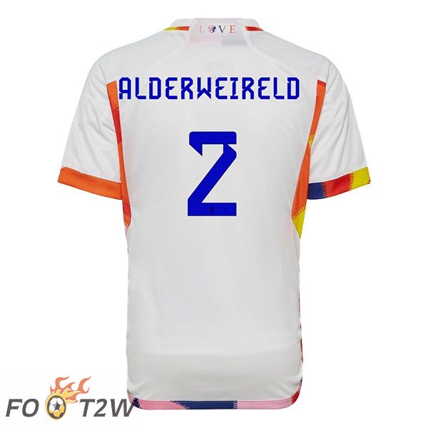 Maillots Equipe De Belgique (ALDERWEIRELD 2) Exterieur Blanc Coupe du monde 2022