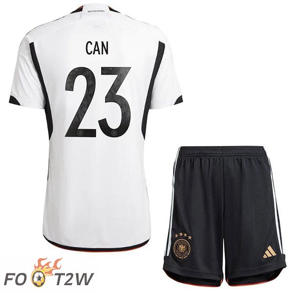 Maillot Allemagne (CAN 23) Enfant Domicile Noir Blanc Coupe du monde 2022