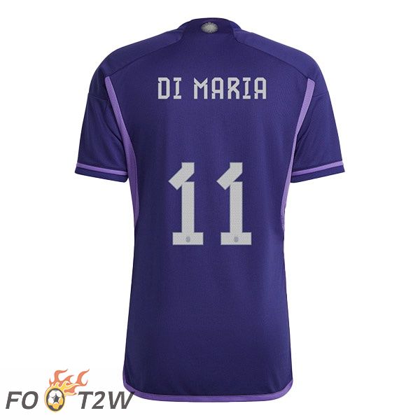 Maillots Equipe De Argentine (DI MARIA 11) Exterieur Pourpre Coupe du monde 2022