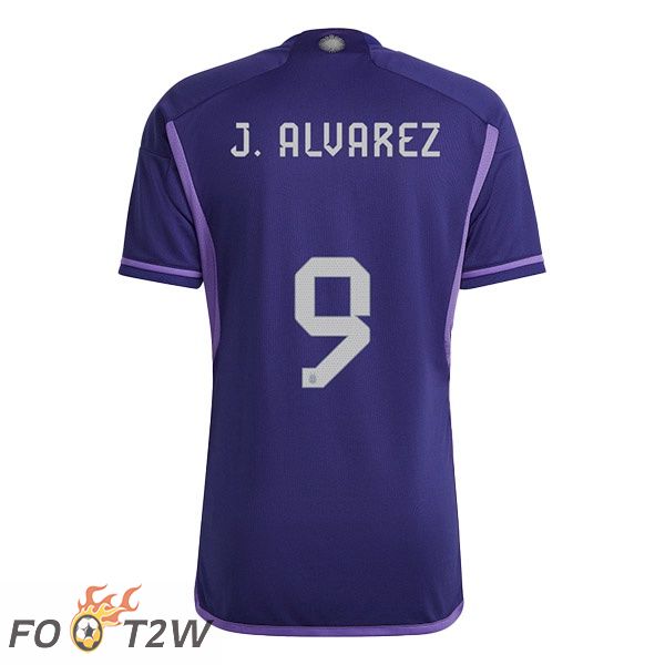 Maillots Equipe De Argentine (J.ALVAREZ 9) Exterieur Pourpre Coupe du monde 2022