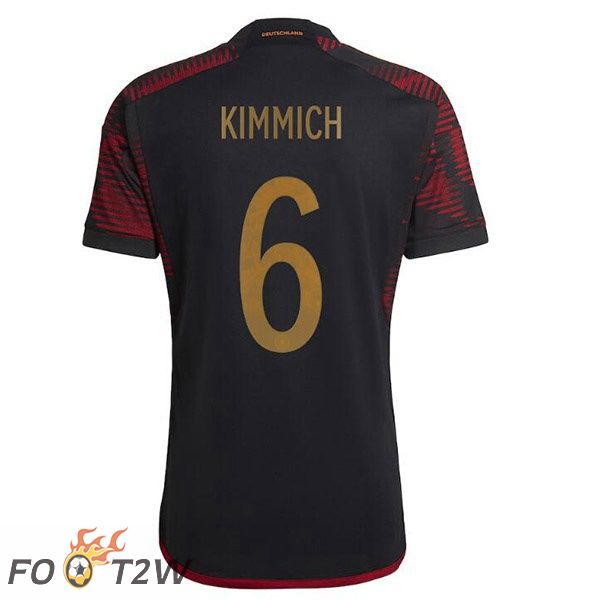 Maillot Allemagne (KIMMICH 6) Exterieur Noir Coupe du monde 2022