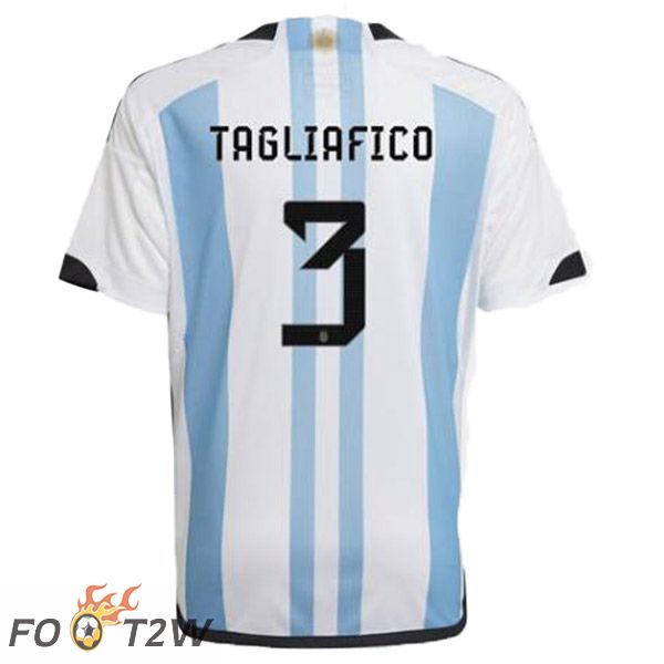 Maillot Foot Equipe De Argentine (TAGLIAFICO 3) Domicile Coupe Du Monde 2022