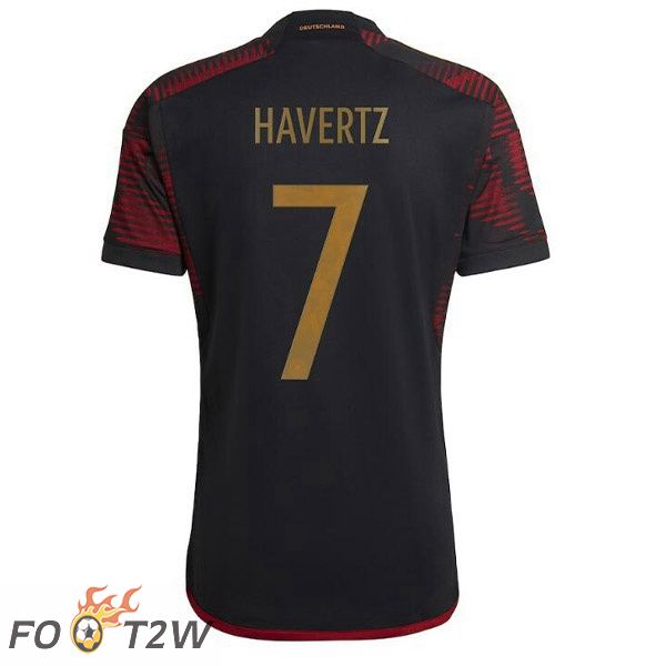 Maillot Allemagne (HAVERTZ 7 Exterieur Noir Coupe du monde 2022