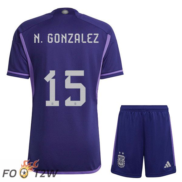 Maillot Foot Equipe De Argentine (A. CORREA 15) Enfant Exterieur Coupe Du Monde 2022