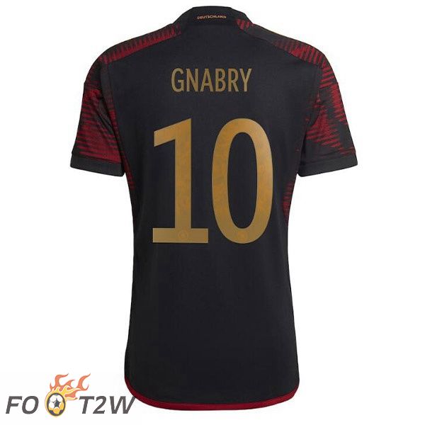 Maillot Allemagne (GNABRY 10) Exterieur Noir Coupe du monde 2022