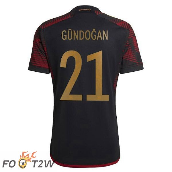 Maillot Allemagne (GÜNDOGAN 21) Exterieur Noir Coupe du monde 2022