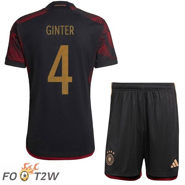 Maillot Allemagne (GINTER 4) Enfant Exterieur Noir Coupe du monde 2022