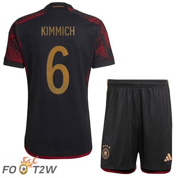 Maillot Allemagne (KIMMICH 6) Enfant Exterieur Noir Coupe du monde 2022