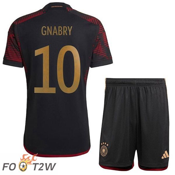 Maillot Allemagne (GNABRY 10) Enfant Exterieur Noir Coupe du monde 2022