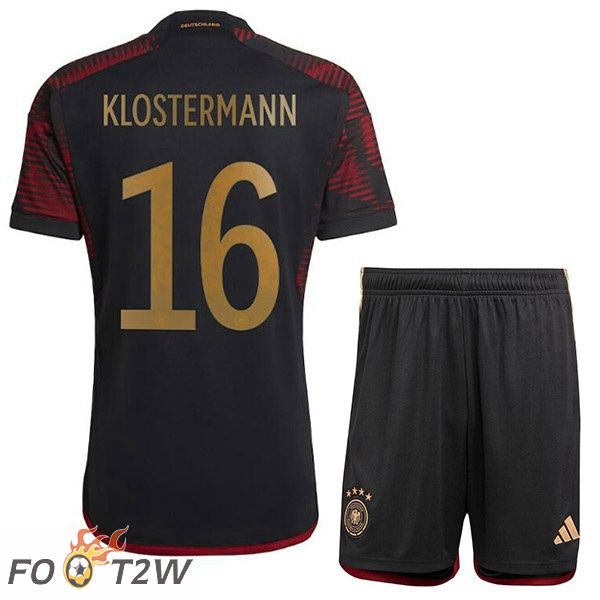 Maillot Allemagne (KLOSTERMANN 16) Enfant Exterieur Noir Coupe du monde 2022