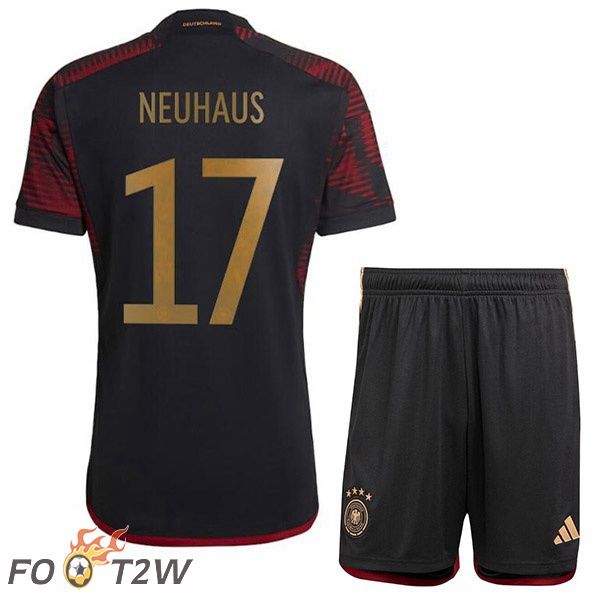 Maillot Allemagne (NEUHAUS 17) Enfant Exterieur Noir Coupe du monde 2022