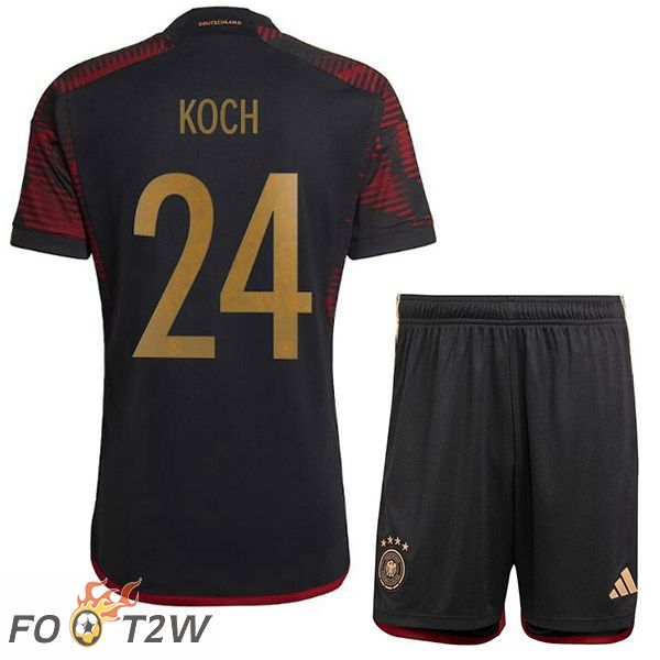 Maillot Allemagne (KOCH 24) Enfant Exterieur Noir Coupe du monde 2022