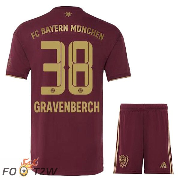 Maillot De Foot Bayern Munich (Gravenberch 38) Enfant Edition Speciale Rouge 2022/2023