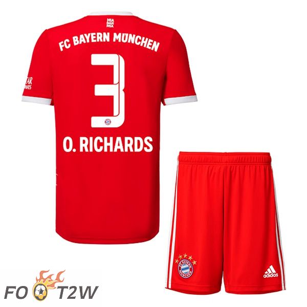 Maillot de Foot Bayern Munich (O. Richards 3) Enfant Domicile Rouge 2022/2023