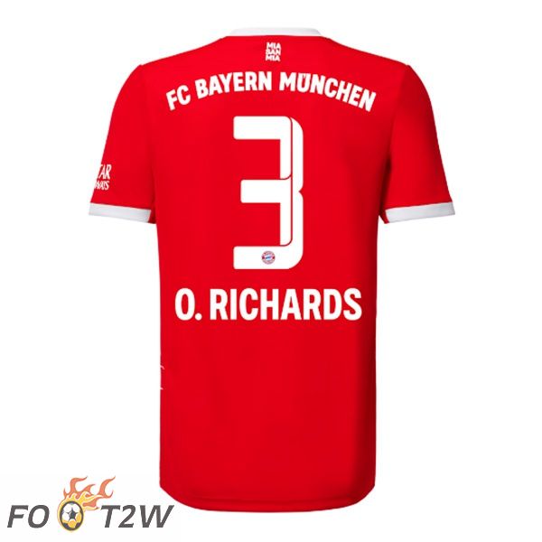 Maillot de Foot Bayern Munich (O. Richards 3) Domicile Rouge 2022/2023