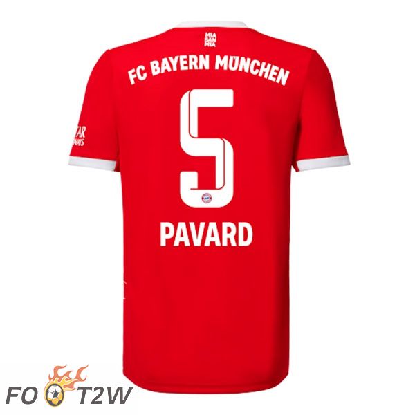 Maillot de Foot Bayern Munich (Pavard 5) Domicile Rouge 2022/2023