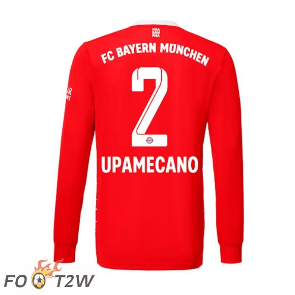 Maillot de Foot Bayern Munich (Upamecano 2) Domicile Manche Longue Rouge 2022/2023