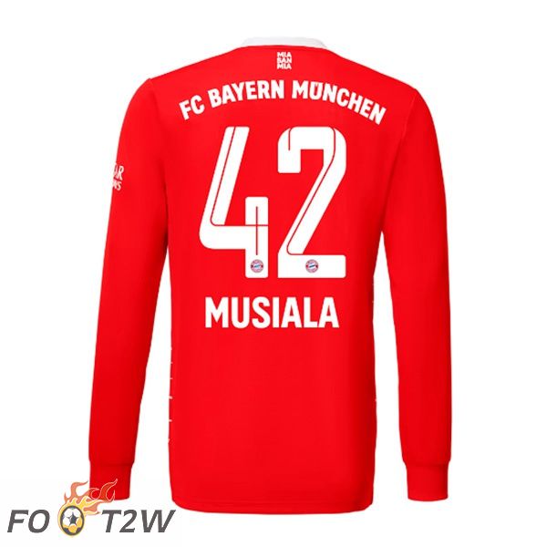 Maillot de Foot Bayern Munich (Musiala 42) Domicile Manche Longue Rouge 2022/2023