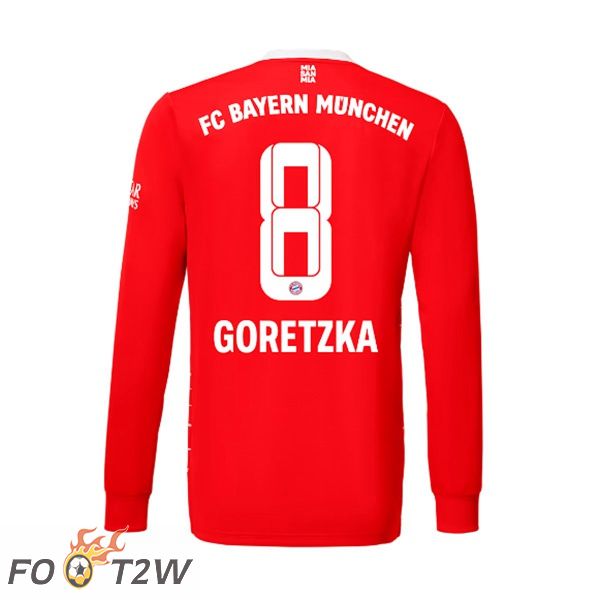 Maillot de Foot Bayern Munich (Goretzka 8) Domicile Manche Longue Rouge 2022/2023