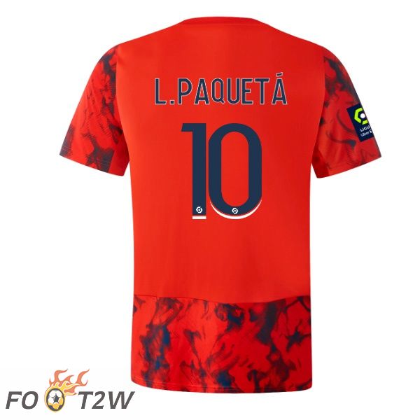 Maillot de Foot Lyon OL (L.PAQUETÁ 10) Exterieur Rouge 2022/2023