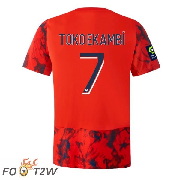 Maillot de Foot Lyon OL (TOKO EKAMBI 7) Exterieur Rouge 2022/2023