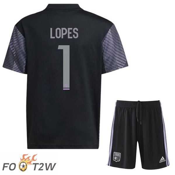 Maillot De Foot Lyon OL (LOPES 1) Enfant Third Noir 2022/2023