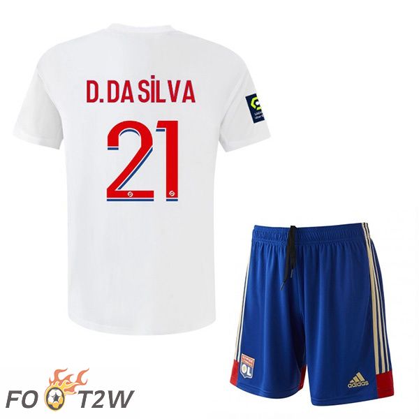 Maillot de Foot Lyon OL (D. DA SILVA 21) Enfant Domicile Blanc 2022/2023