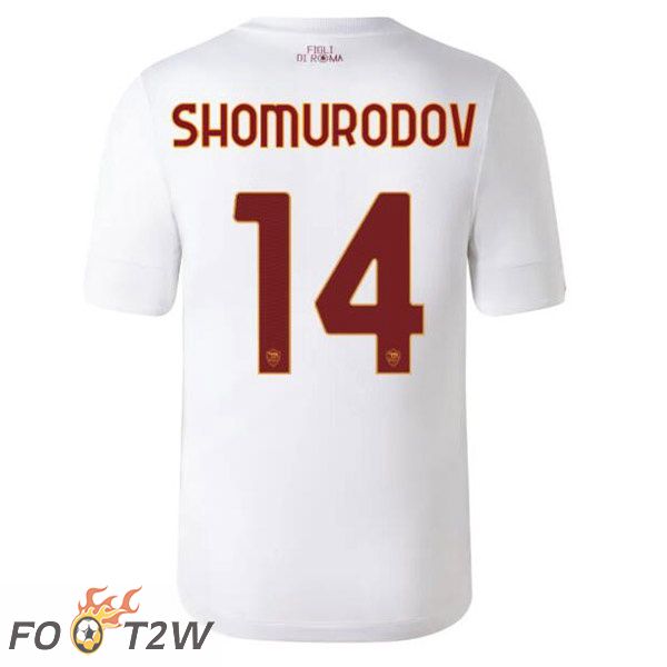 Maillot Foot AS Roma (SHOMURODOV 14) Exterieur Blanc 2022/2023