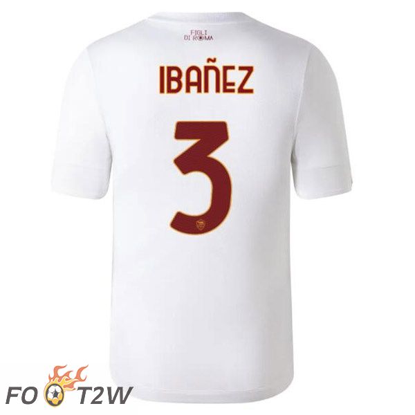 Maillot Foot AS Roma (IBAÑEZ 3) Exterieur Blanc 2022/2023