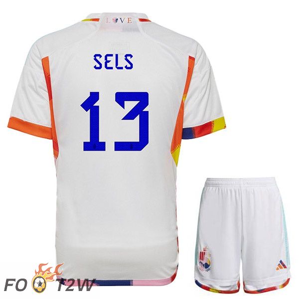 Maillots Equipe De Belgique (SELS 13) Enfant Exterieur Blanc 2022/2023