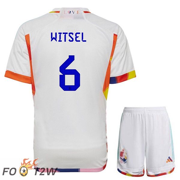 Maillots Equipe De Belgique (WITSEL 6) Enfant Exterieur Blanc 2022/2023