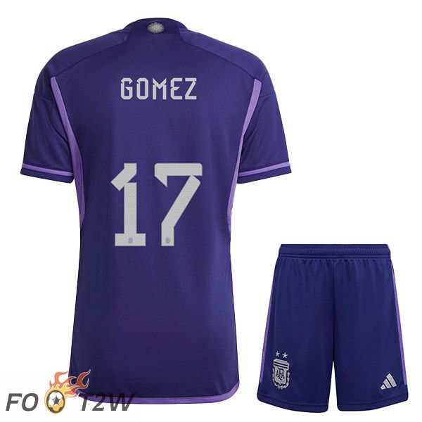 Maillot Foot Equipe De Argentine (GOMEZ 17) Enfant Exterieur Pourpre 2022/2023