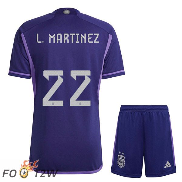 Maillot Foot Equipe De Argentine (L. MARTINEZ 22) Enfant Exterieur Pourpre 2022/2023