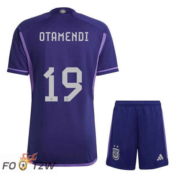 Maillot Foot Equipe De Argentine (OTAMENDI 19) Enfant Exterieur Pourpre 2022/2023