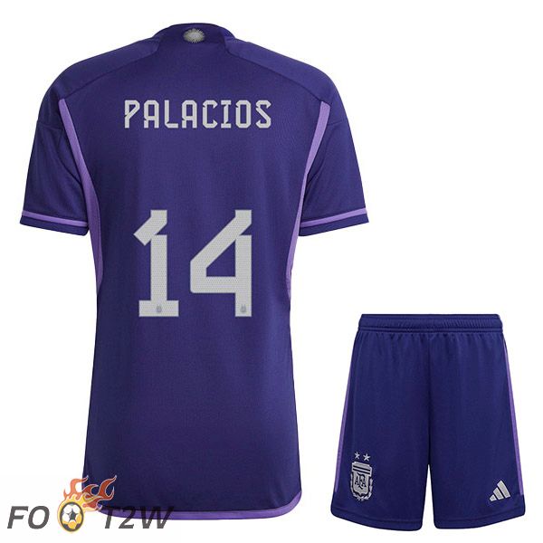 Maillot Foot Equipe De Argentine (PALACIOS 14) Enfant Exterieur Pourpre 2022/2023