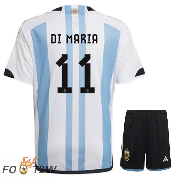 Maillot Foot Equipe De Argentine (DI MARIA 11) Enfant Domicile Bleu Blanc 2022/2023