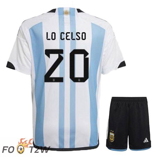 Maillot Foot Equipe De Argentine (MAC ALLISTER 20) Enfant Domicile Bleu Blanc 2022/2023