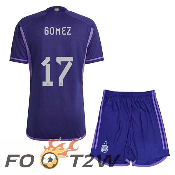 Maillot Foot Equipe De Argentine (GOMEZ 17) 3 Stars Enfant Exterieur Pourpre 2022/2023