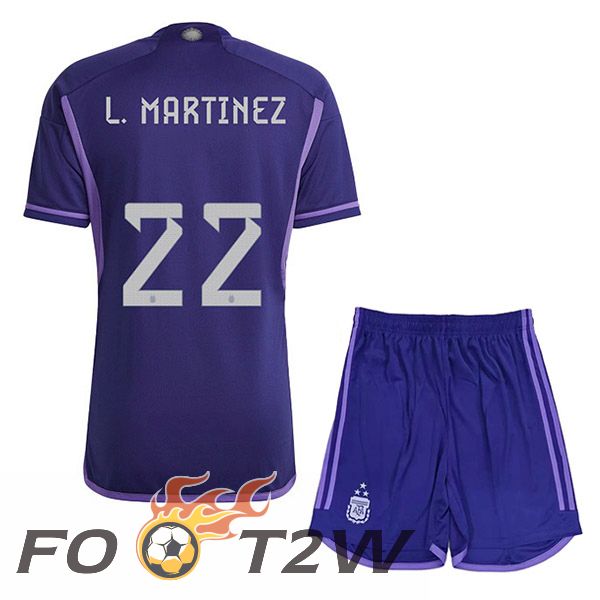 Maillot Foot Equipe De Argentine (L. MARTINEZ 22) 3 Stars Enfant Exterieur Pourpre 2022/2023